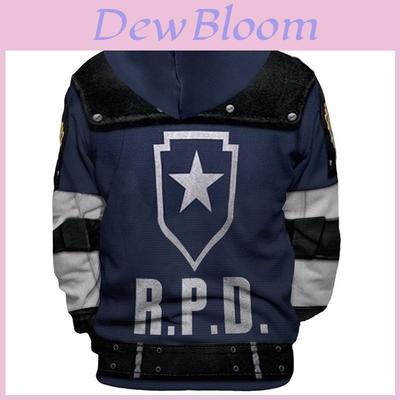 Štýlové mikiny Resident Evil Leon Scott Kennedy 3D potlač Pulóver Cosplay Bunda Kabát Pre fanúšikov