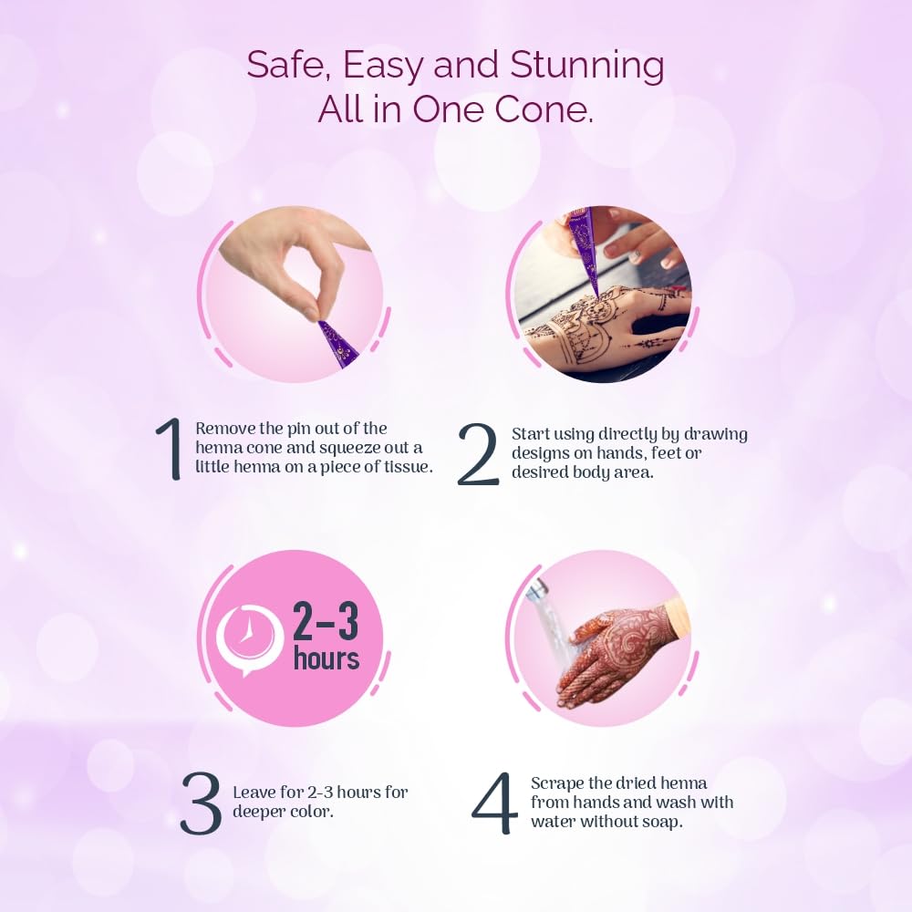 Mahi Mehandi Kegelpackung 1 Stück ( 25g X 12 Kegel) Mit Safranöl für langanhaltende dunkle Henna-Tattoo-Kunst