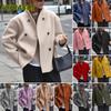 Damen Vintage Lässige Einfarbige Print Herbst Winter Langarm POLO-Kragen Jacke Internationale Designs & Mäntel