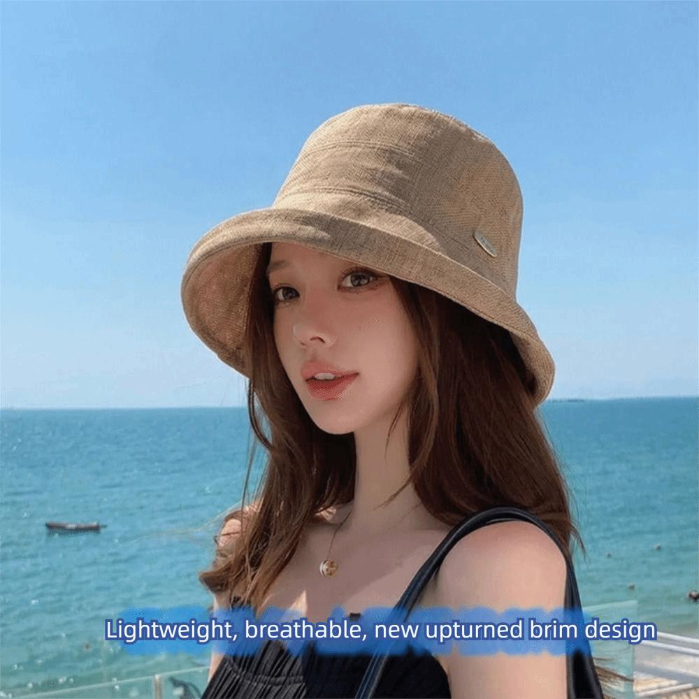 Wide Brim Summer Sun Hat Rolled Edge Basin Hat Portable Women Fisherman Hat  Ladies