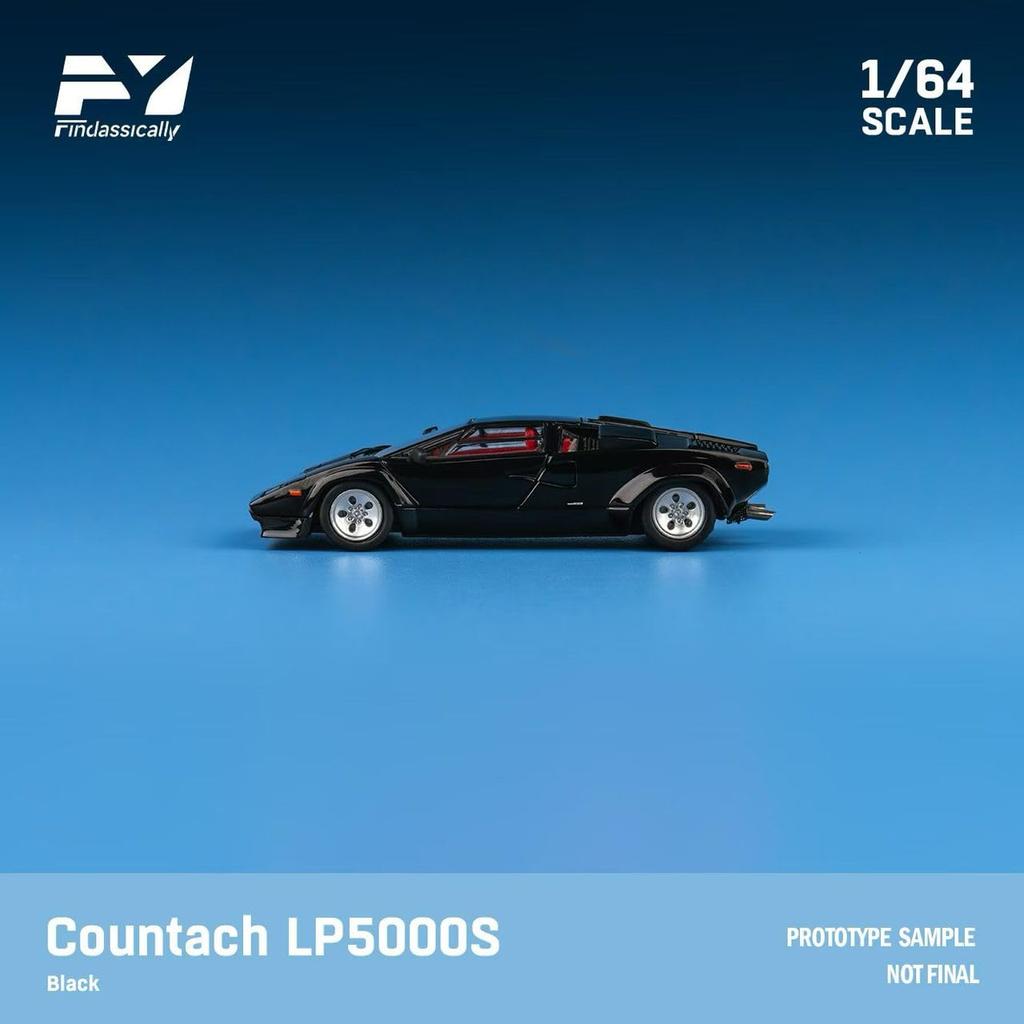 Freestyle Finclassically Scale Countach LP5000S Metallic Black Finished Model FY64093 1/64