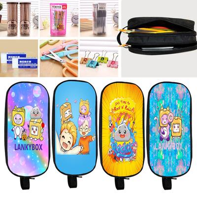 Lankybox Boxy And Foxy Robot Pencil Case Big Storage Box Portable Girls Pen Bag Double Layer School Pouch Kawaii Stationery Case