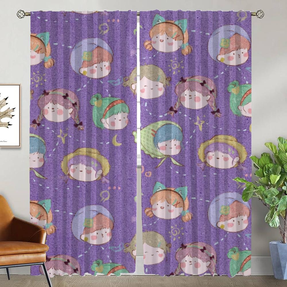 Söta Gardiner Barnrum Avdelningsgardiner för Sovrum Vardagsrum Gardiner Rullgardiner Halloweendekoration Kök Mörkläggning