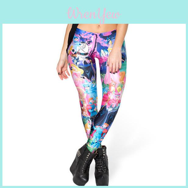 Stylish Cross-border Women's Nine-point Leggings With High Elasticity And 3d Print Design For A Perfect Fit