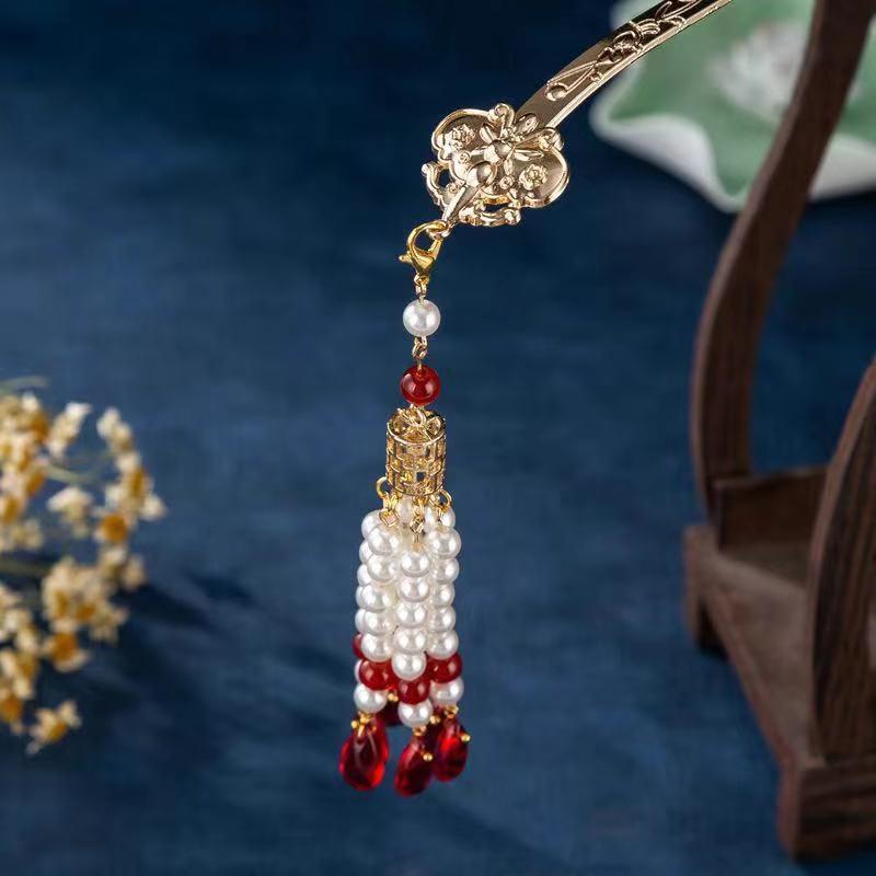 Ancient Style Hanfu Headdress Tassel Hairpin Set - Fairy-Inspired Chinese Costume Hair Accessories for Women