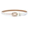 Glitter Sparkling Rhinestone Belt Versatile Slide Buckle Belt Vintage PU Leather Belt  Women