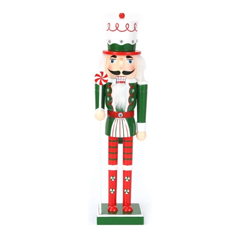 Christmas Nutcracker Wooden Retro Nutcracker Soldier Figurine Display for Kitchen Christmas Decorations