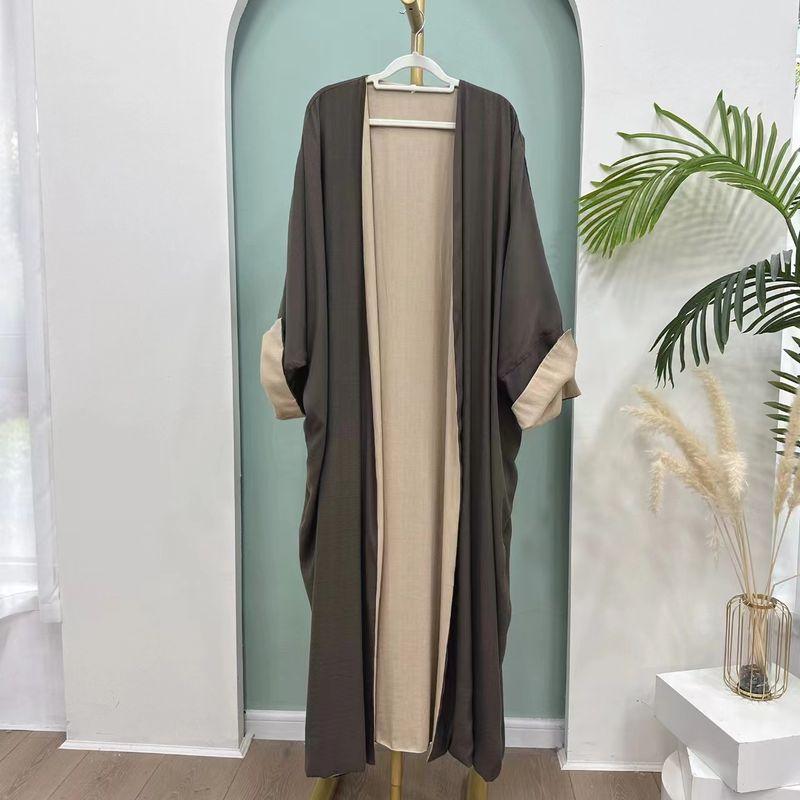 

New Arrival Fashion Double-Sided Wearable Elegance Cardigan Robe Dress Double Sided Cardigan Dres Brown M