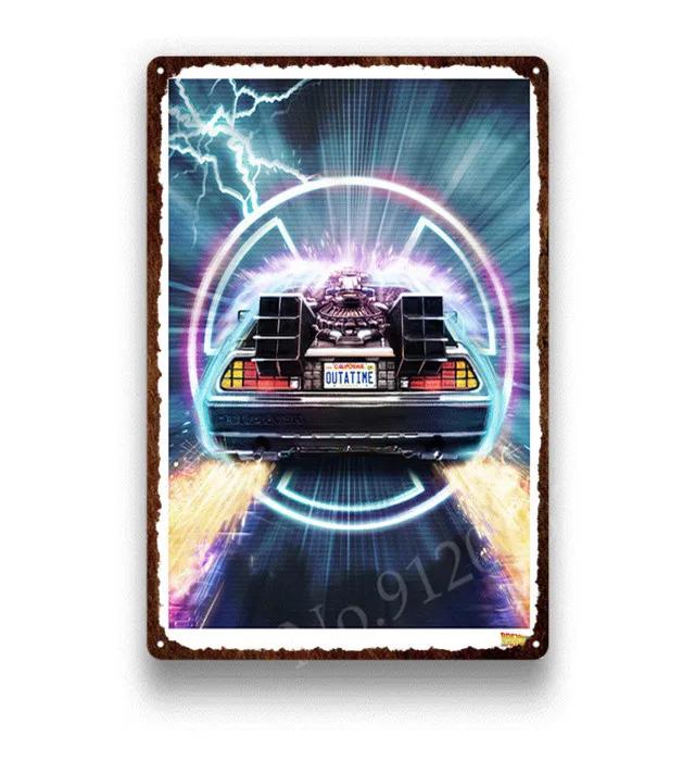 Back To The Future Poster Metal Tin Sign Vintage Home Decor Movie Wall Sticker Metal Plaque Retro Iron Painting Room Decor 30x40
