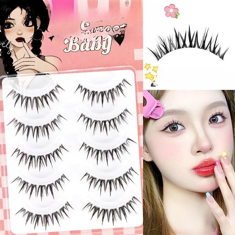 [Cold Fox] Whole one-piece natural false eyelashes Thick fox eye comic diagonal flying black terrier