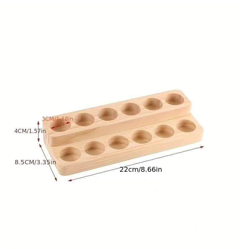 Heavy-Duty Essential Oil Bottle Rack Natural Wood Multi-Slot Perfumes Stand Multi-Purpose Large Capacity Desktop Display Rack
