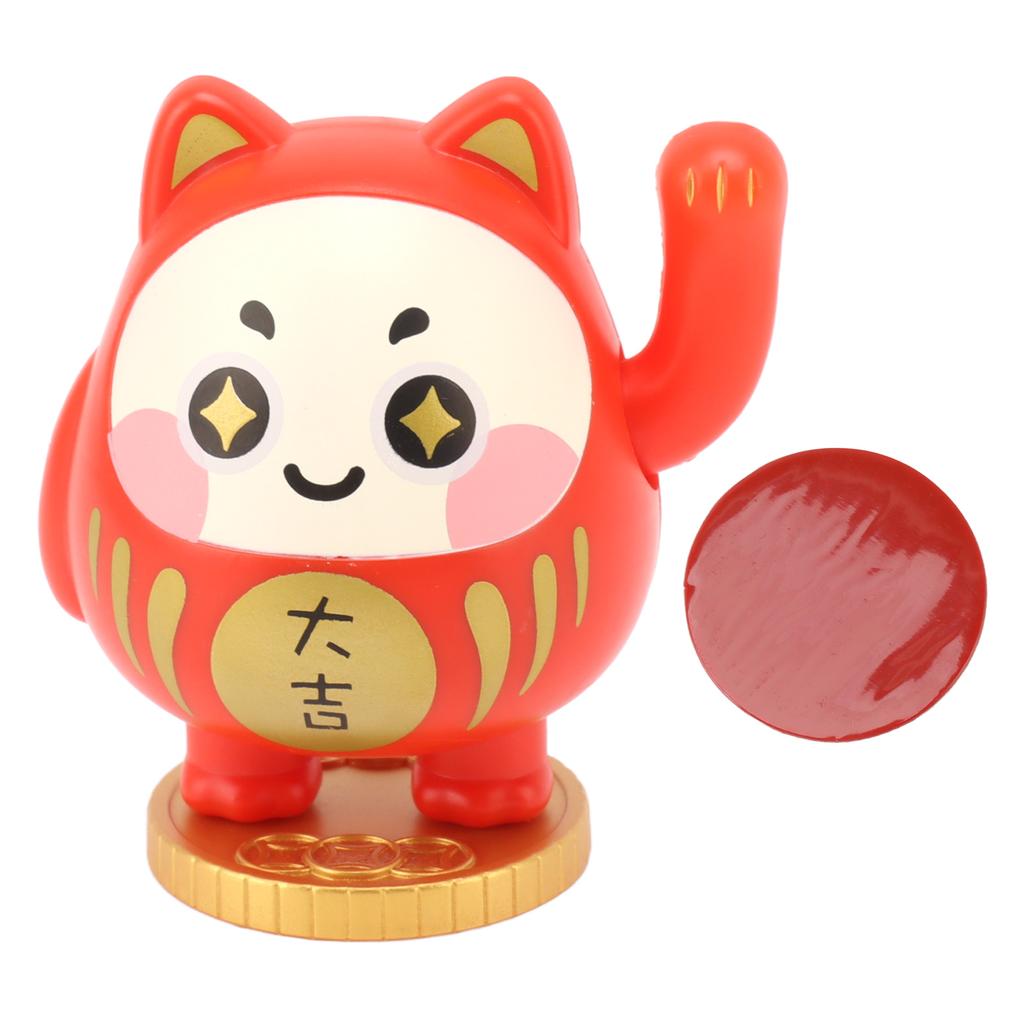 Waving Lucky Cat Solar Powered Decorative Ornament Fortune Cat Figure for Car Home Restaurant Cafe