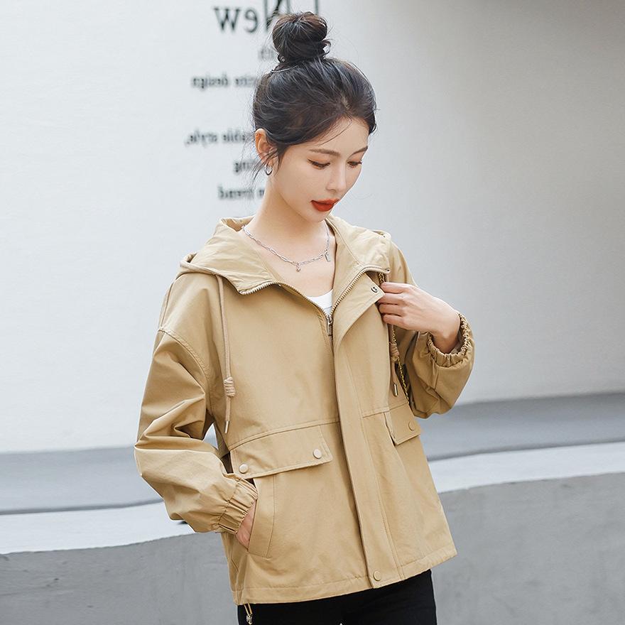 Women's short coat spring and autumn new loose and thin popular explosive version small spring jacket trench coat