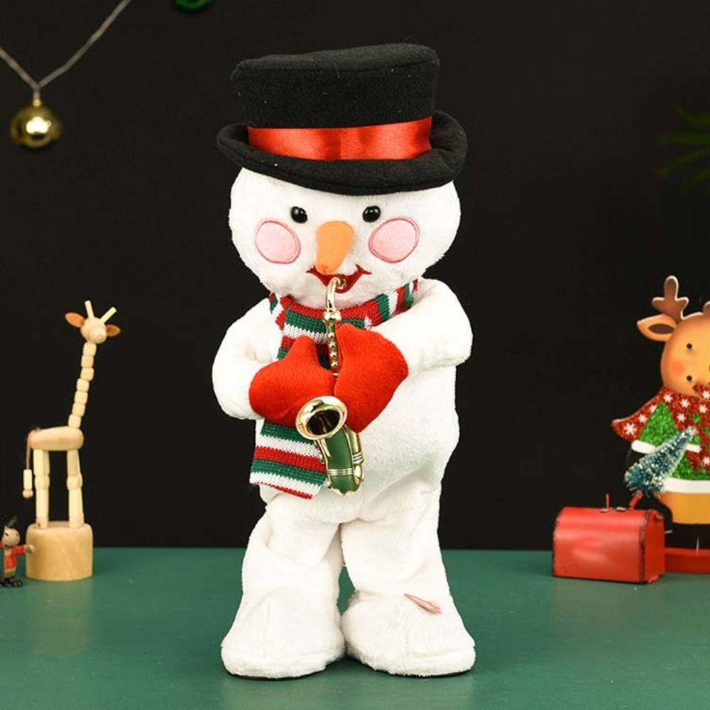 Sněhulák Los Elektrická Plyšová Panenka Santa Claus Tančící Zpívající Plyšové Hračky Domácí Dekorace