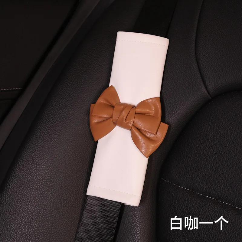 Fashion Car Seat Belt Cover Black Bow Adjustable Car Safety Belt Cover Shoulder Pad for Kids Adults Car Interior Accessories