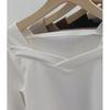 Outono/Inverno Feminino Veludo Alemão Gola Quadrada Ajustado Top Irregular