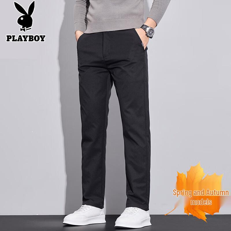 Playboy Men s Casual Slim Fit Straight Trousers 38