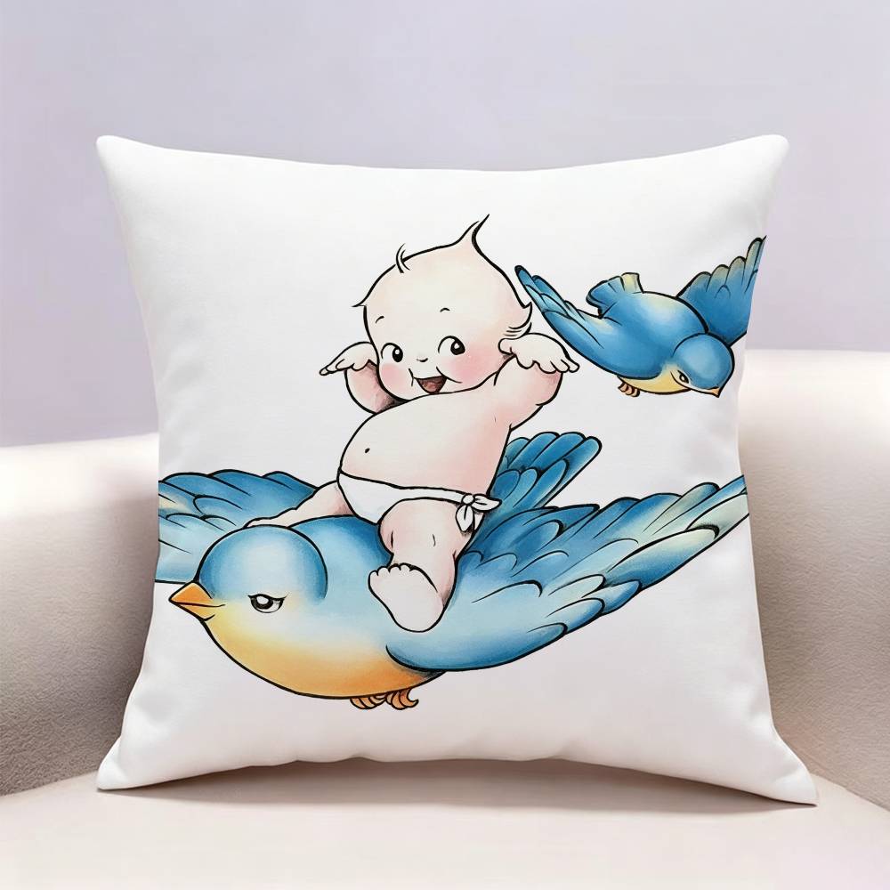 Cartoon KKewpie Doublesided print Pillow Case for Sofa Living Room Home office Decor Protective Cover