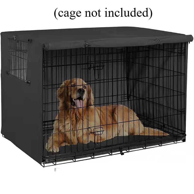 

Outdoor Waterproof Dog Kennel Cage Cover Windproof Oxford Cloth Big Dog Kennel Covers Portable Foldable Sun Proof Pet Supplies 61X48X50CM чёрный