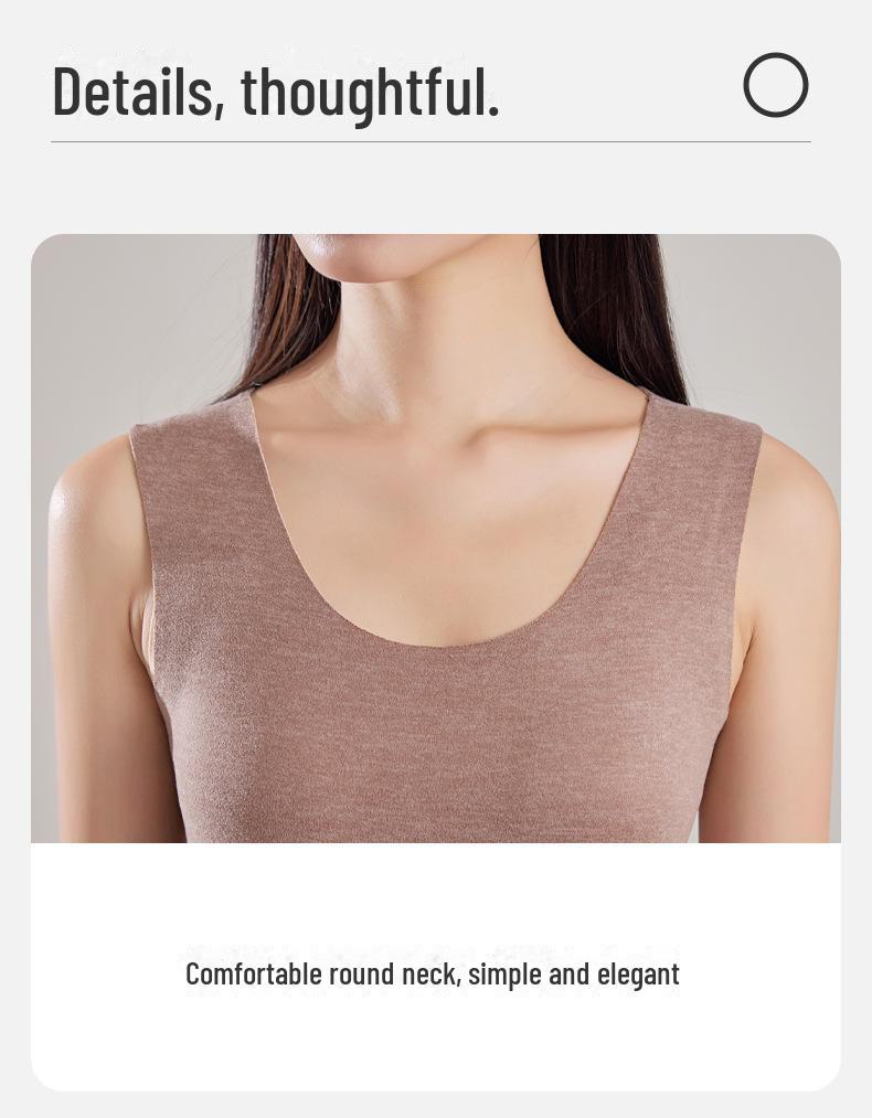 Damen Samtweste mit dicken Aufnähern: Infrarotbeheizte Woll-Seiden-Schicht für Herbst und Winter