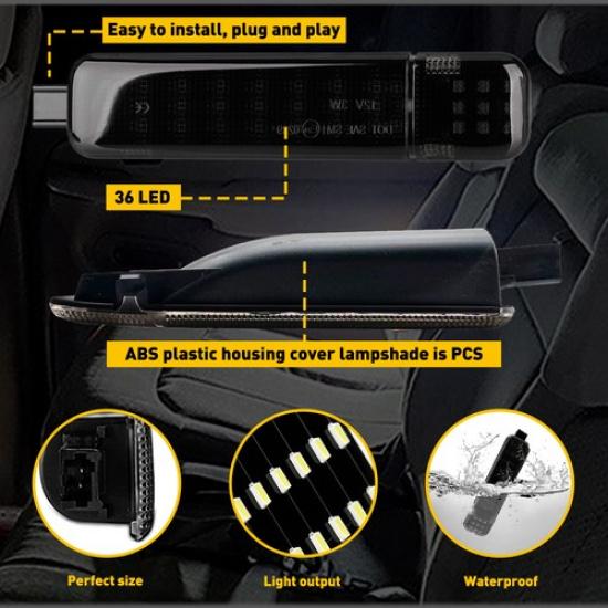 Pair Interior Door Panel Courtesy Light Lamps LED For Chevy Silverado GMC Sierra