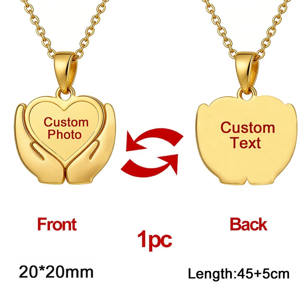 Custom Photo Necklace Stainless Steel Personalized Picture Pendant Necklaces for Women Men Couple Children Jewelry Gifts