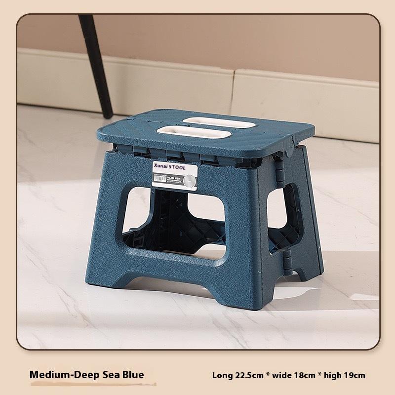 Lehká skládací schodová stolička, víceúčelová ruční zesílená podnožka, protiskluzová plastová malá kuchyňská lavice