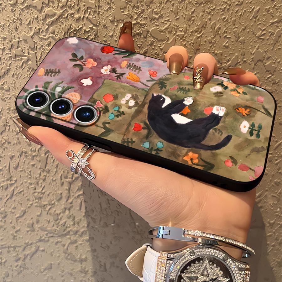 Soft Phone Cover Case for Samsung Galaxy A24 A55 A51 A73 A35 A26 A72 A32 A41 A25 A71 A36 A22 A52 A23 A53 Cartoon Cute Cat