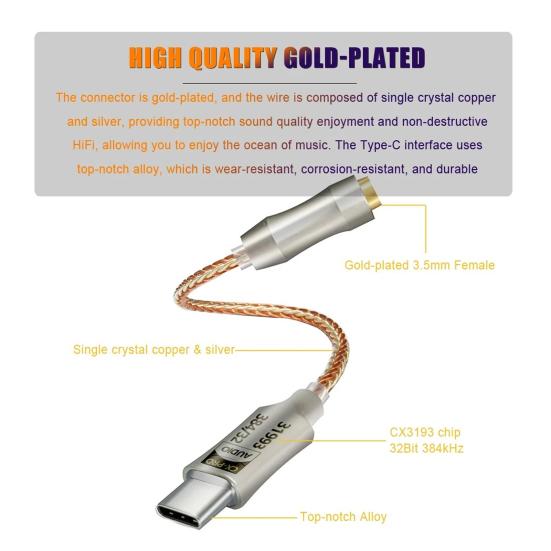 3.5mm Headphone Amplifier USB Type C CX31993 HiFi DAC IEM AMP Cell Phone Adapter Compact