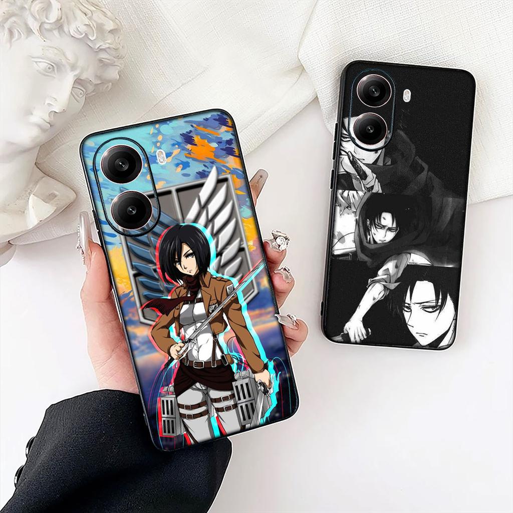 Attack on titan Eren Jaeger Levi Phone Cover for Xiaomi Redmi Note 13 14 ProPlus Pro Plus 14C A4 13C Pro+ Note14 Protective Case