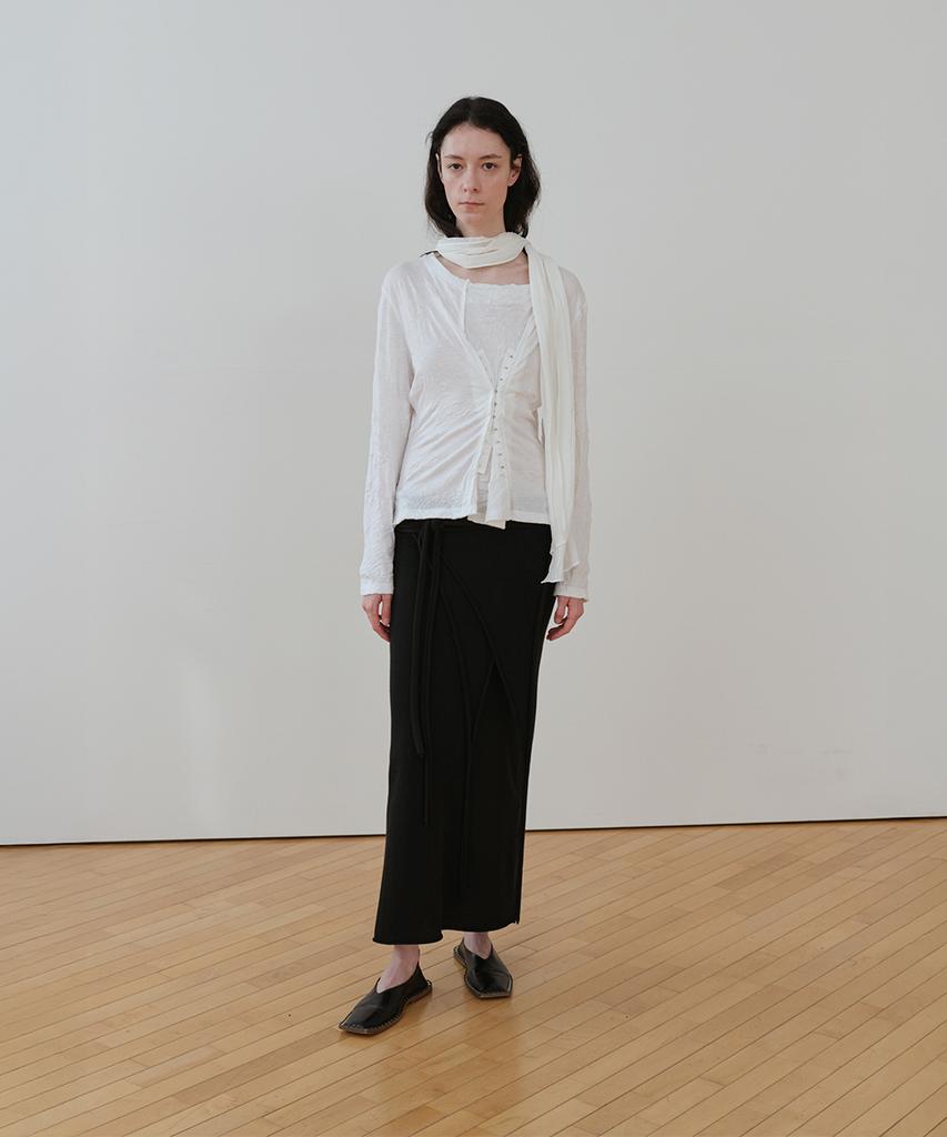Loutaideu Crease Snap Top [White]