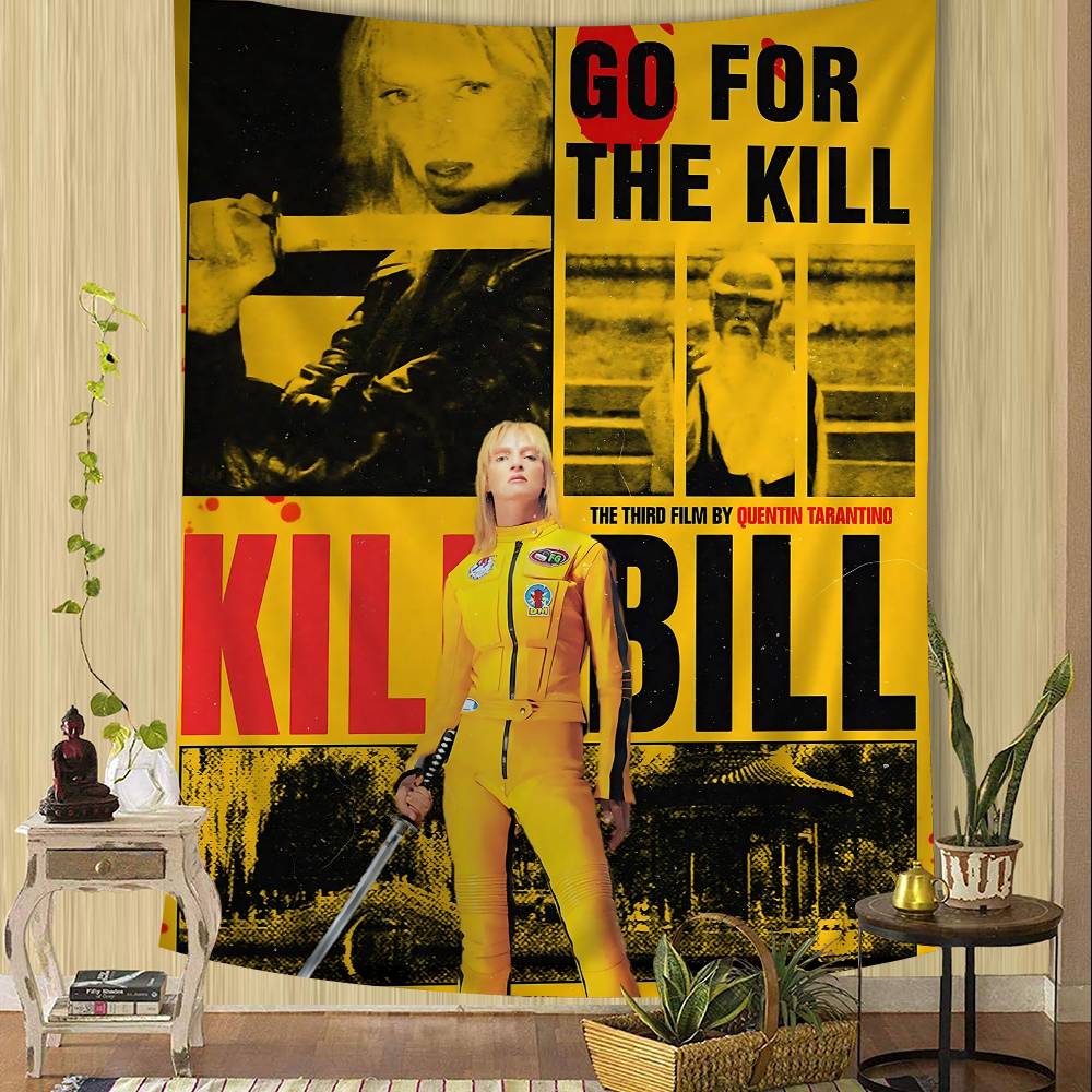 Movie Kill Bill DIY Wall Tapestry Hanging Tarot Hippie Wall Rugs Dorm Home Decor 100X70CM