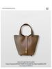Genuine Leather Women's Bucket Bag - TOGO Cowhide Casual Fashion Handbag