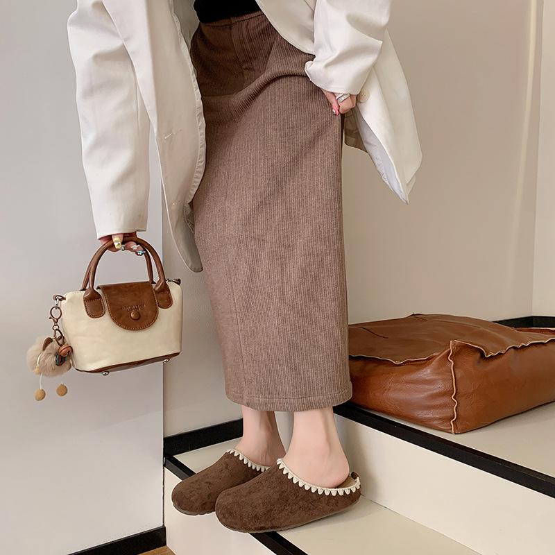 Plateau Boken Schuhe Damen 2025 Neu Boken Baotou Halbschuhe Retro Mules Ein Pedal Slipper