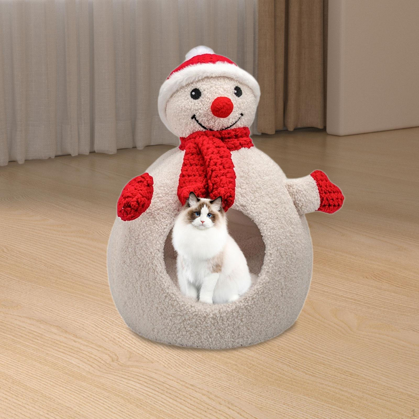 

Рождественский домик для кошки, укрытие в виде снеговика, пещера для померанского шпица S