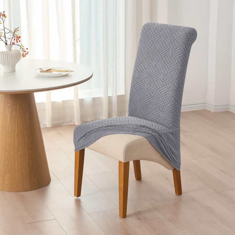 1/4/6pcs Solid Color XL Size Chair Cover Non-Slip High Back Chair Cover Dining Room Chair Slipcovers for Wedding Banquet Party