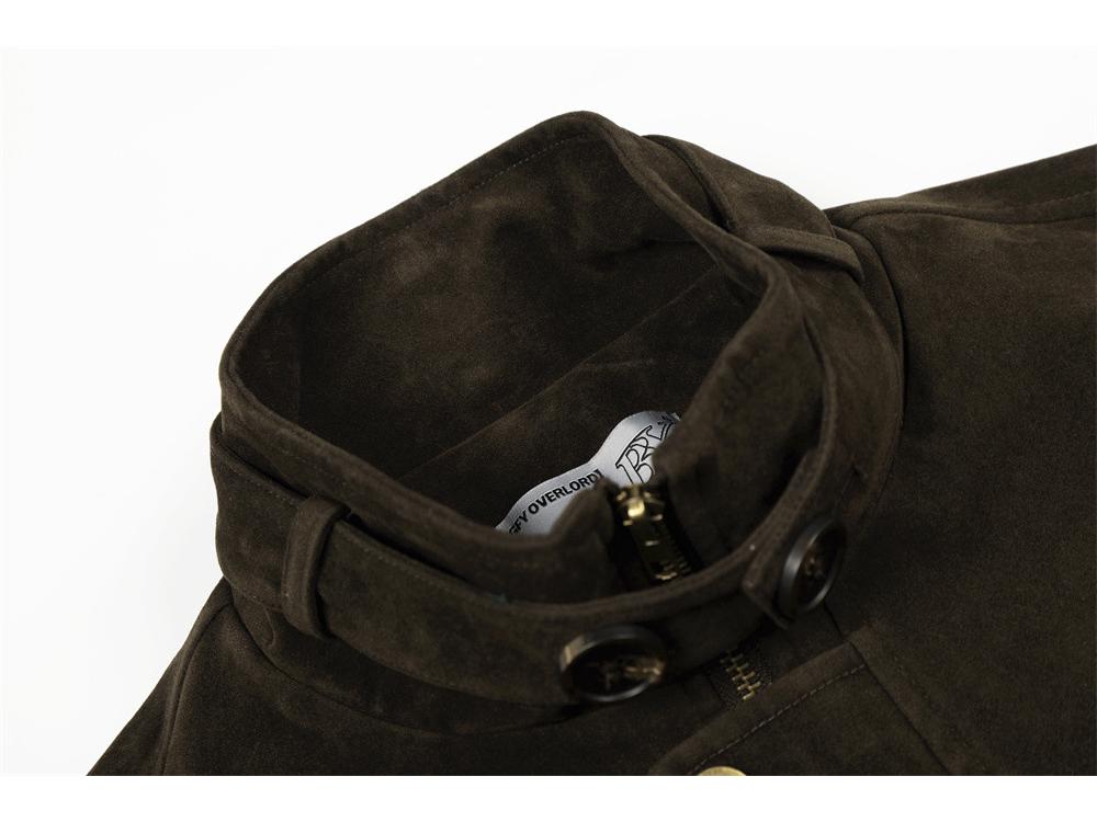 Men's Retro Stand Collar Patchwork Jacket with Multi-Pockets - Trendy and Loose-Fit