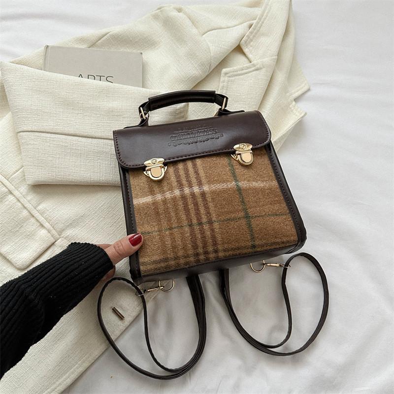 Stylish Korean Version Women's Backpack Fashionable Vintage Sling Bag In Red Brown