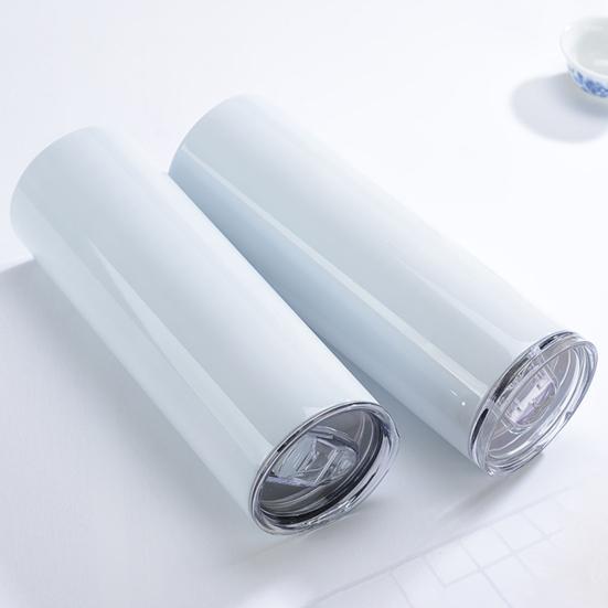 1 Set 20oz Thermal Cup Leak-proof Sublimation Tumbler Stainless Steel Insulated Cup with Straw for Travel Home