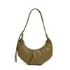 Fashion leather high-end messenger dumpling bag head layer vegetable tanned cowhide large capacity shoulder pleated croissant