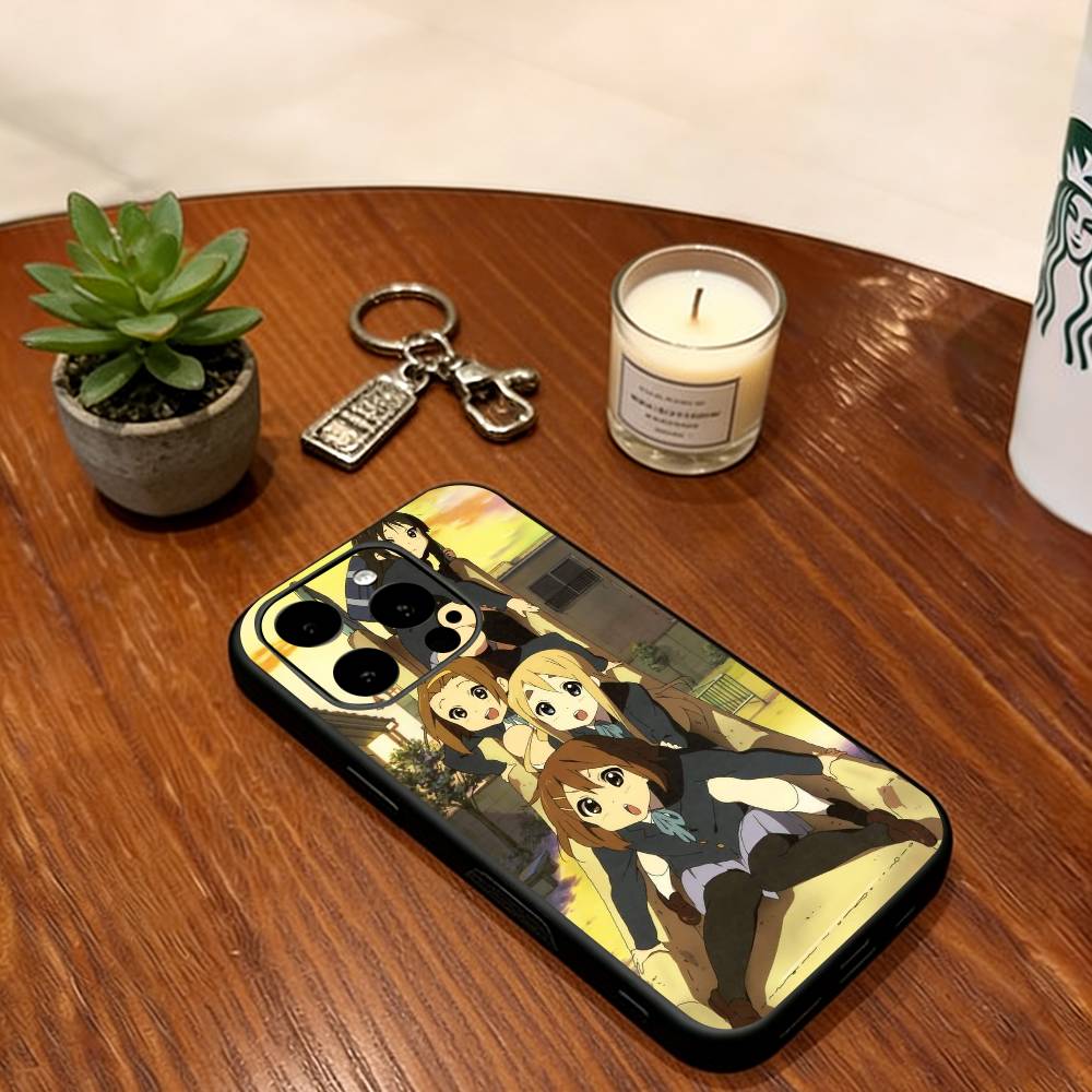 K-ON Phone Case For iPhone 17,16,15,14,13,12,11 Plus,Pro Max,XS,Soft Silicone Black Cover