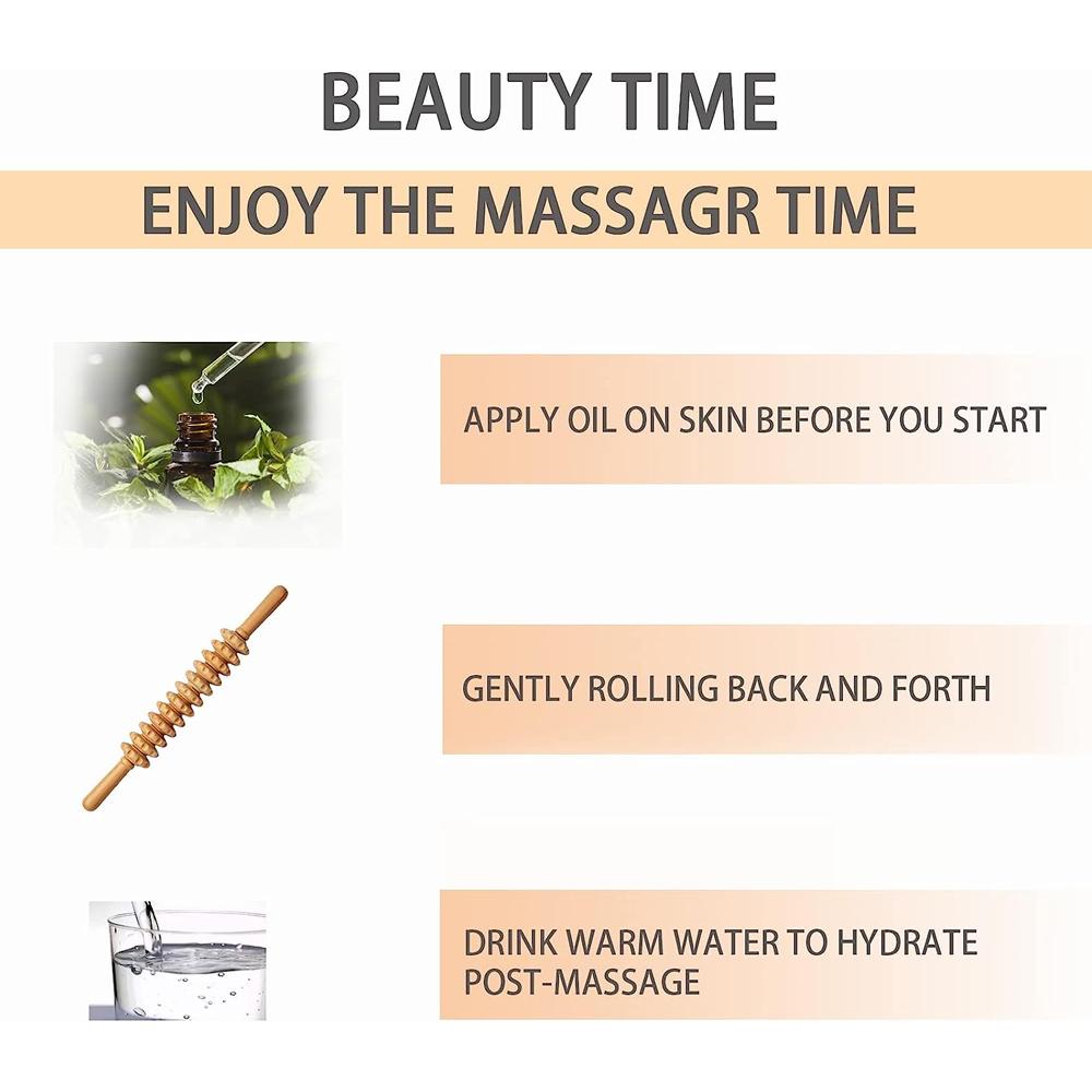 1Pcs Manual Massager Wooden Handheld Roller Trigger Point Massager Stick For Fascia,Cellulite,Muscle,Back Body Therapy Massager