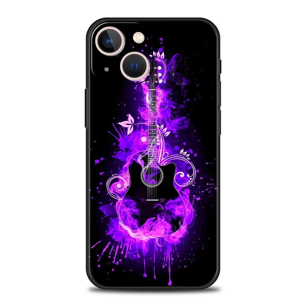 

Guitar Music Art Phone Case For iPhone 17 16 15 Pro Max 11 12 13 14 7 8 Plus SE 2020 X XR XS Cover Soft Black iPhone 15 Pro