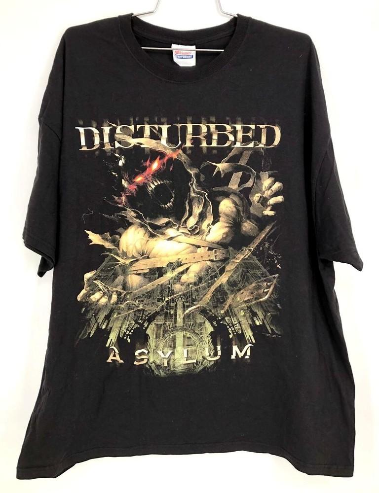 Vintage 2010 Disturbed  Asylum  Tour Front/Back Print Band T-Shirt For Men Women Unisex T-Shirt XXXL