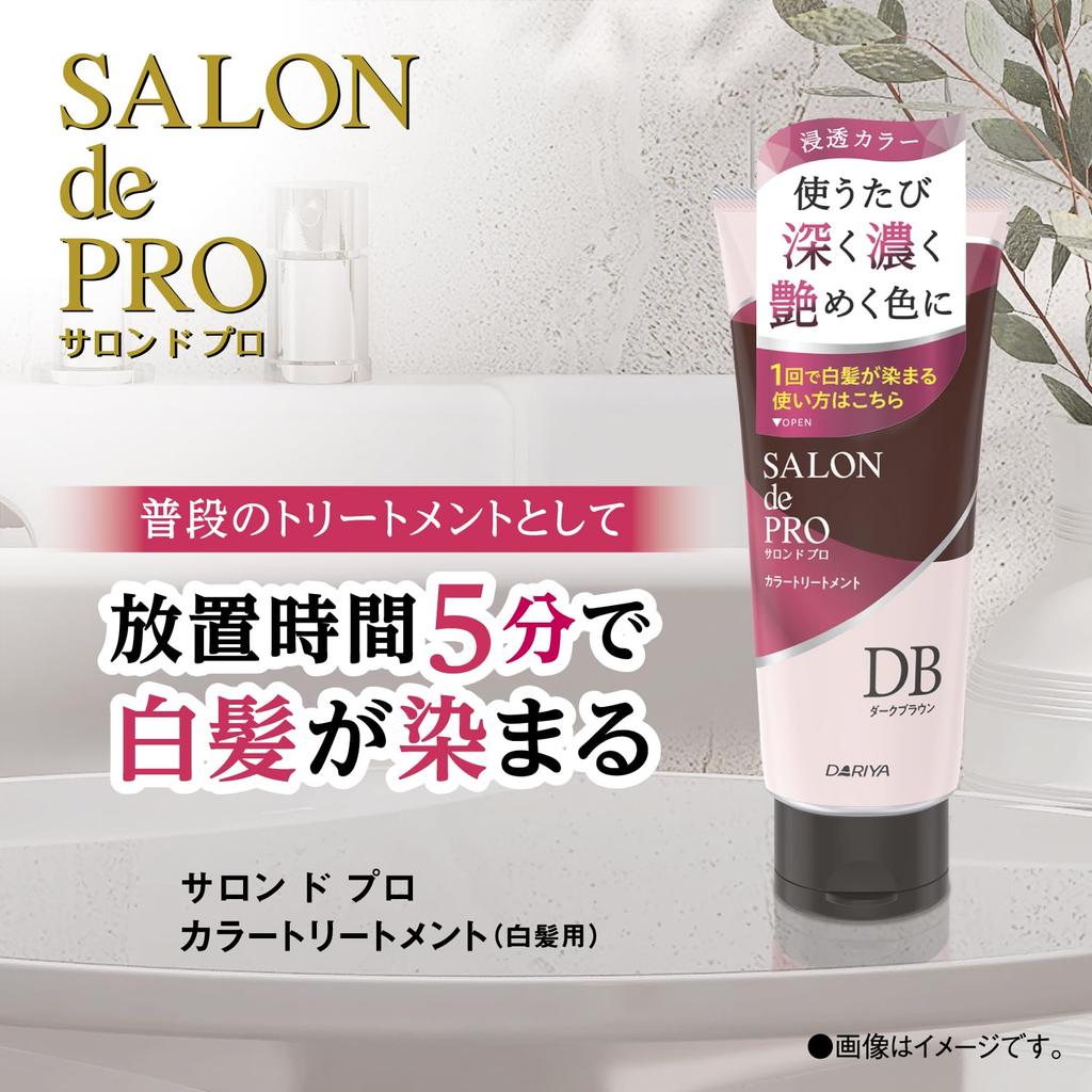 Salon de Pro Gray Hair Color Dark 180g Treatment, Brown,