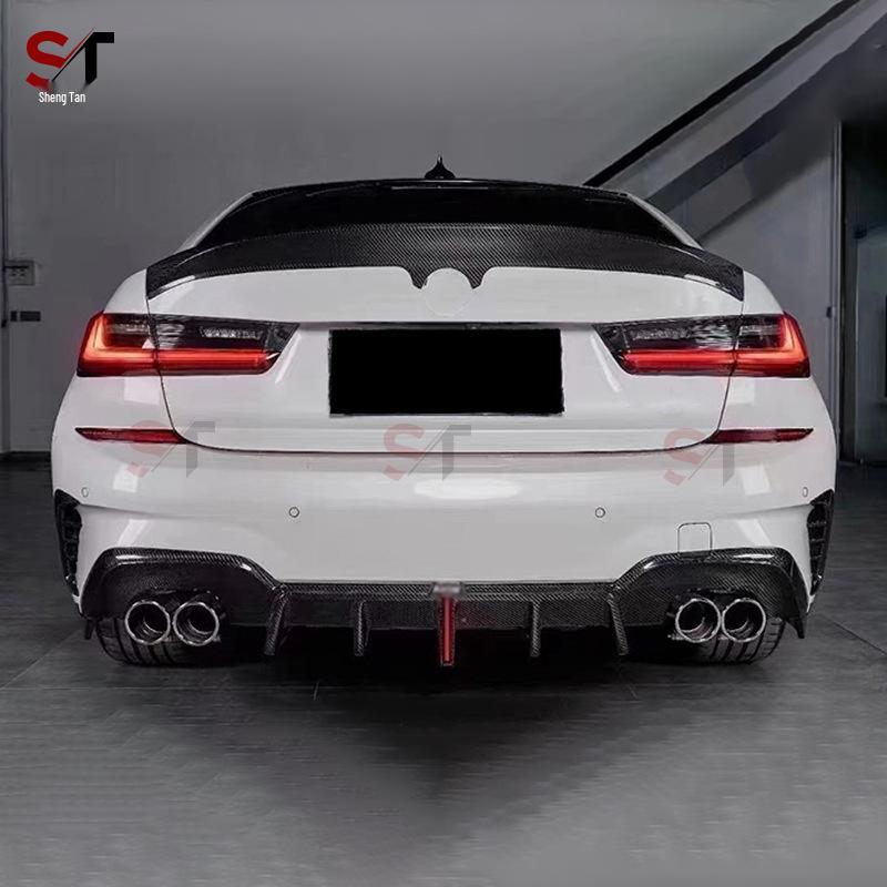 BMW 3 Series G20/G28 Carbon Fiber Rear Diffuser with Corner Extensions & Lights