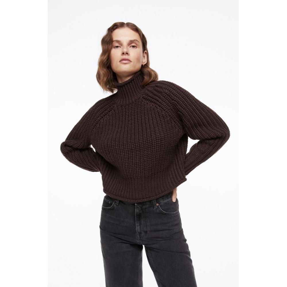 

Вязаный Свитер H&M Темно-Коричневый