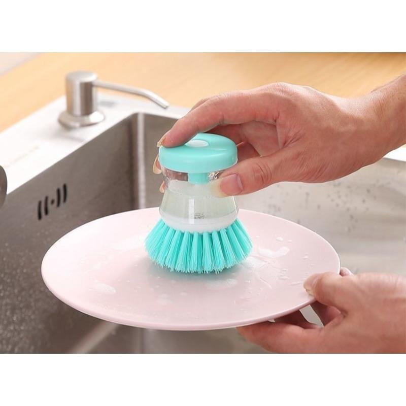 Kuchyňský kartáč Mycí nástroj New Pan Dish Bowl Dlaňový kartáč Dávkování mýdla