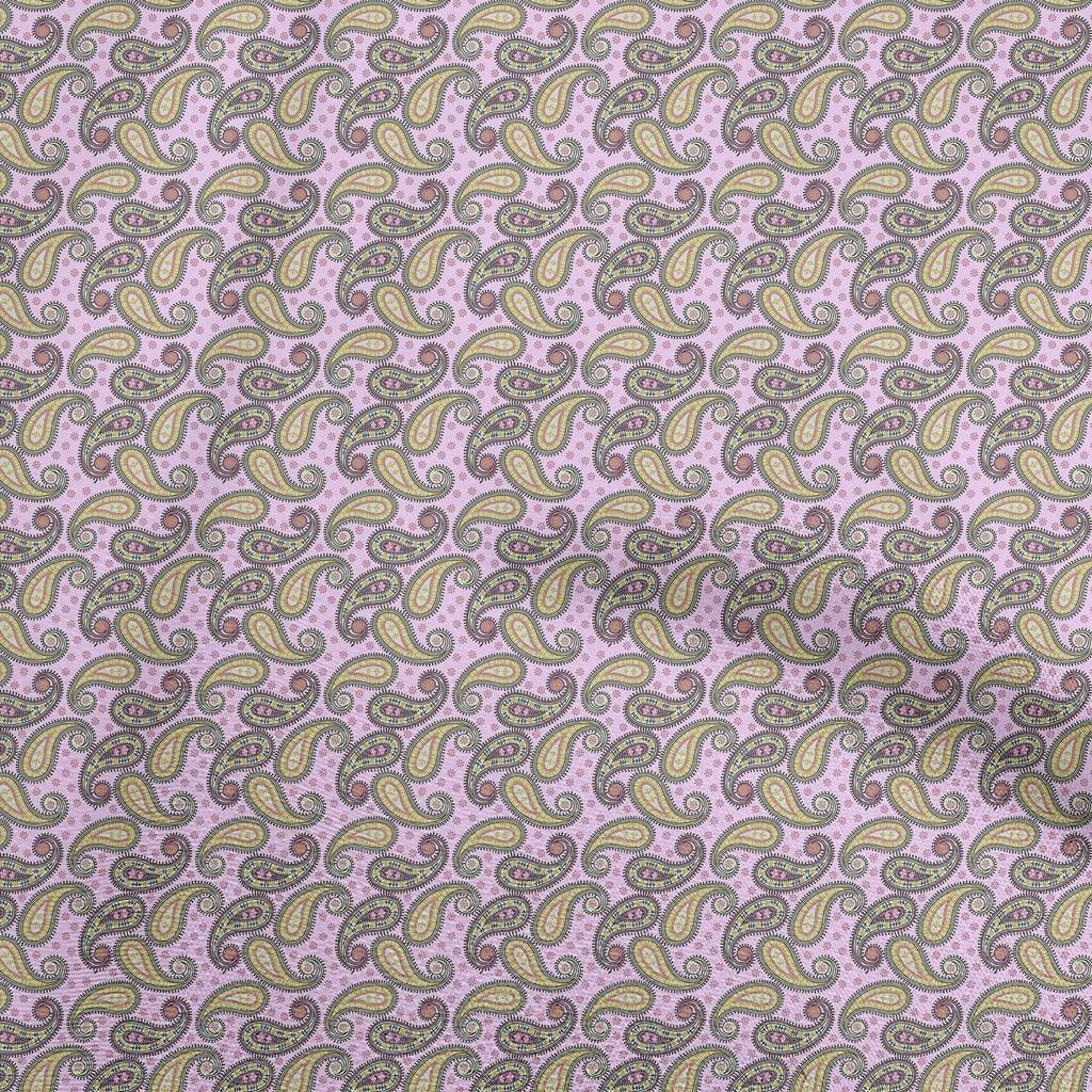 oneOone Cotton Flex Light Blue Fabric Asian Paisley Sewing Fabric By The Yard Printed Diy Clothing Sewing Supplies 40 Inch