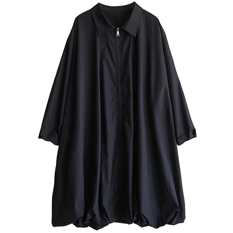 XITAO Women Loose Lantern Zipper Patchwork Dress GJ1218